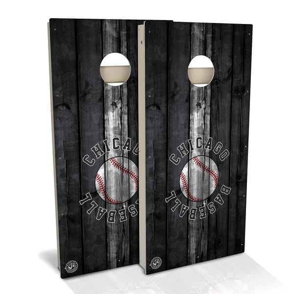 slide 2 of 9, Chicago W Baseball Outdoor Cornhole Board Set Backyard 2x4 - NO Accessories