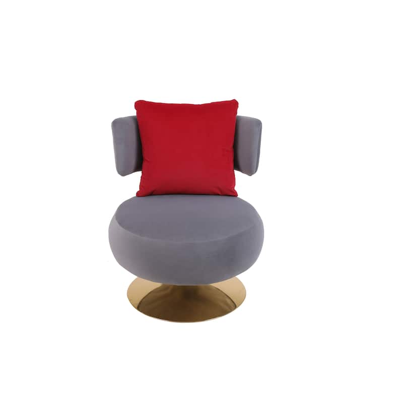 Fabric Swivel Round Barrel Chair