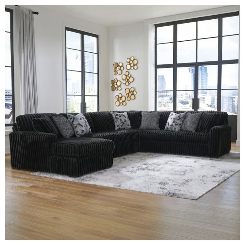 Signature Design by Ashley Midnight-Madness 4-Piece Sectional with Chaise - 151"W x 121"D x 40"H