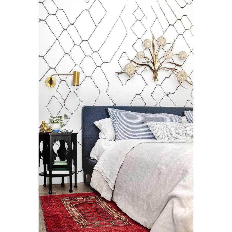 ECARPETGALLERY Hand-knotted Teimani Dark Grey Wool Rug - 3'0 x 4'6