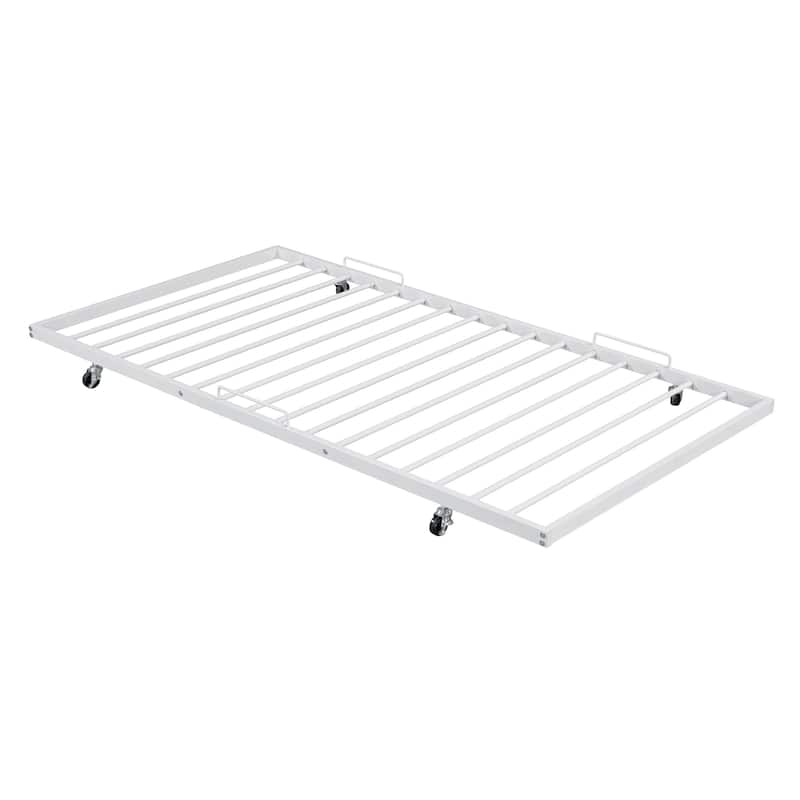Metal Daybed with Curved Handle Design and Trundle