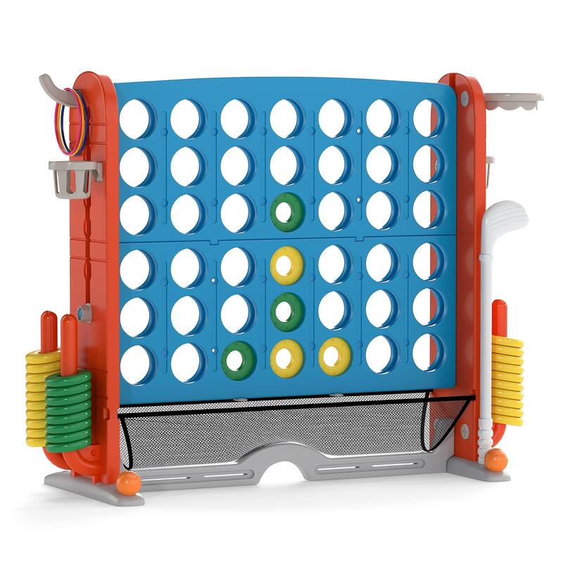 PE PP PVC 4-in-1 Jumbo Game Set with Adjustable Height and Cup Holders - 40.5" x 15.5" x 32.5"-38.5"