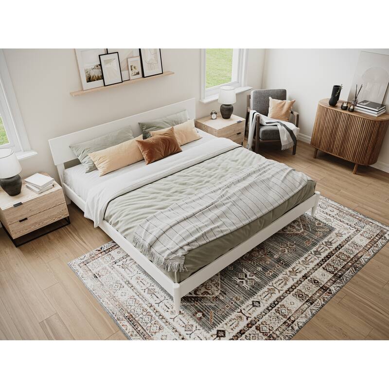 Aria Solid Wood Modern Low Profile Platform Bed