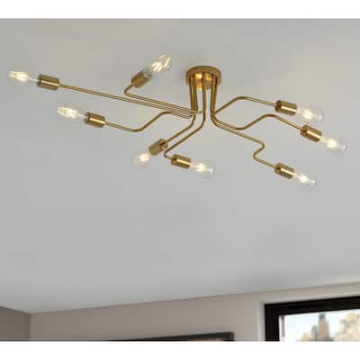 Modern Sputnik Design Muti-Branches Semi Flush Mount Ceiling Light