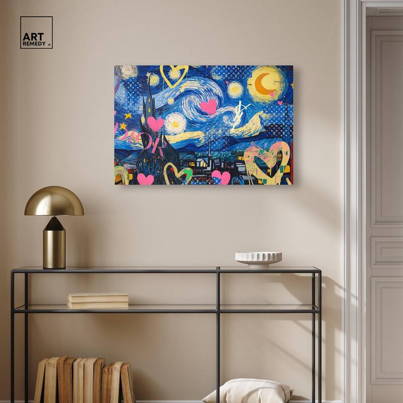 Starry Night Graffiti Canvas by Art Remedy, Gallery Wrapped