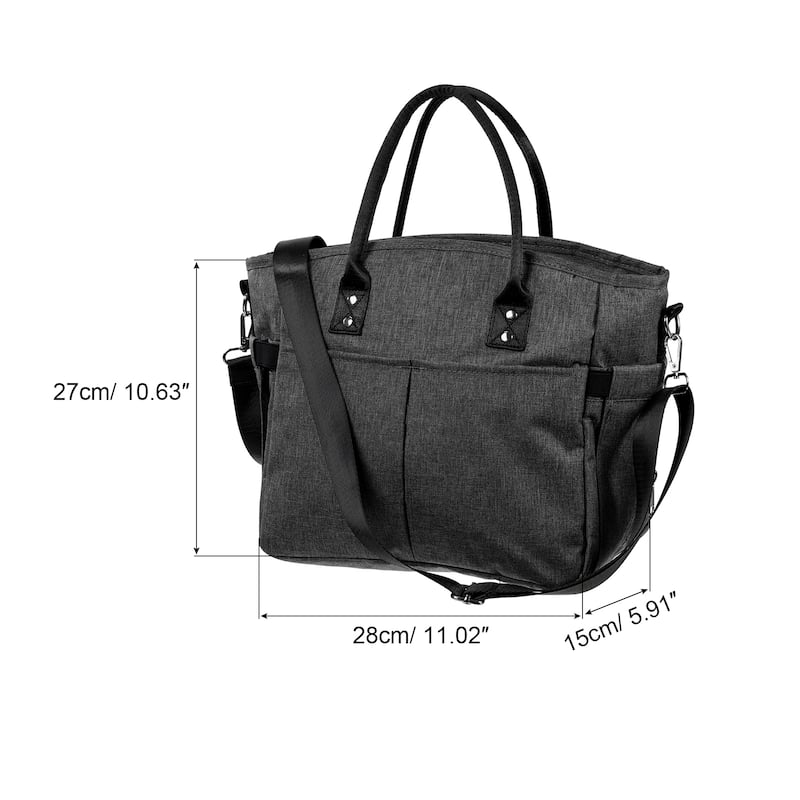 Insulated Lunch Bag, Lunch Tote Bag, 10.63"x5.91"x11.02" - Black