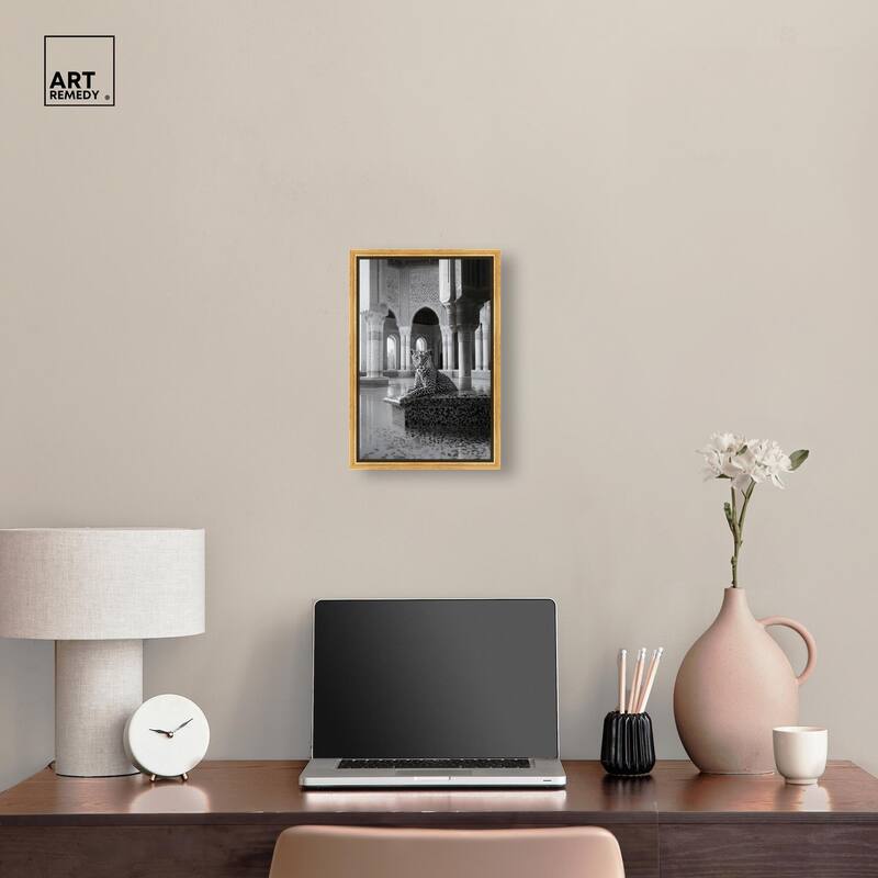 Peaceful Posing Leopard Noir Canvas by Art Remedy