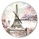 preview thumbnail 8 of 8, Designart 'Eiffel with Pink Flowers' Oversized French Country Wall CLock