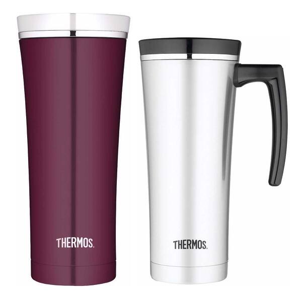 Shop Thermos 16oz Vacuum Insulated Travel Tumbler W 16oz Travel Mug Overstock 19628324
