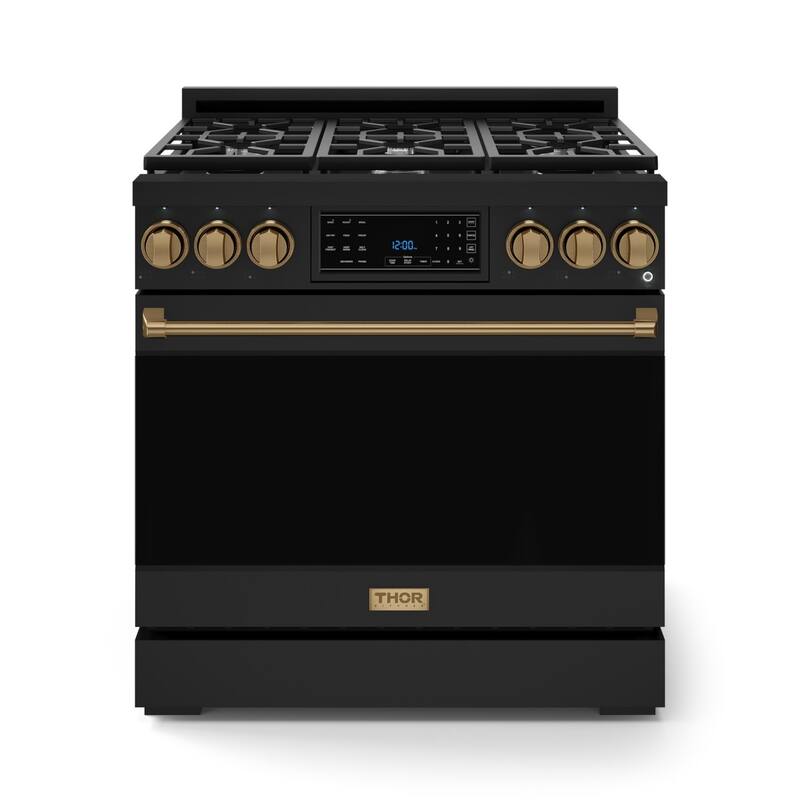 Thor Kitchen RSG36LP Gordon Ramsay 6 Cu. Ft. Free Standing Gas Range - Matte Black / Bronze