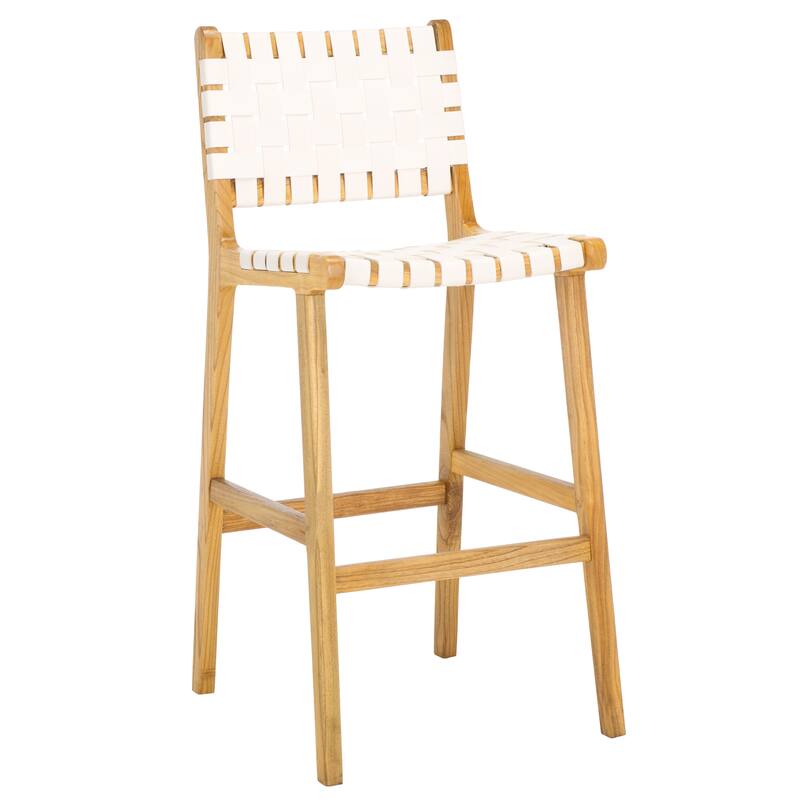 SAFAVIEH Home Adah 30-inch Leather Bar Stool - 22Wx22Dx43H