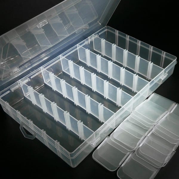 Shop Clear 36 Slots Adjustable Jewelry Rings Storage Box Plastic