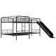 preview thumbnail 9 of 9, L-Shaped Twin Bunk Bed with Slide & Ladder, Space-Saving for Kids, Black
