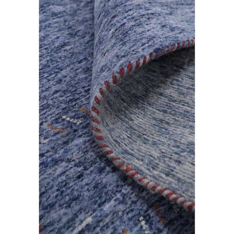 Hand Knotted Oriental 100% Wool Carpet Tribal Animal Pictorial Navy Blue & Blues Gabbeh Area Rug - 12' 0'' X 12' 3''