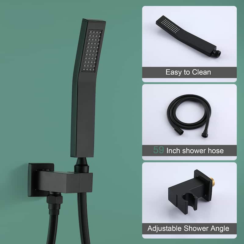 3-Function Wall Mount Shower Faucet with 12 in. Fixed shower head
