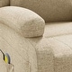 preview thumbnail 8 of 6, vidaXL Massage Chair Cream Fabric - 27.6" x 36.6" x 38.6"