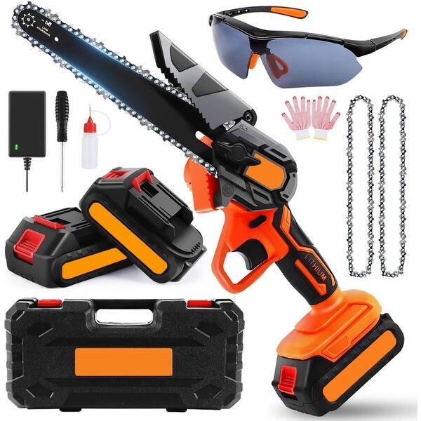 slide 2 of 10, Handheld Chainsaws Battery Powered Orange - Battery