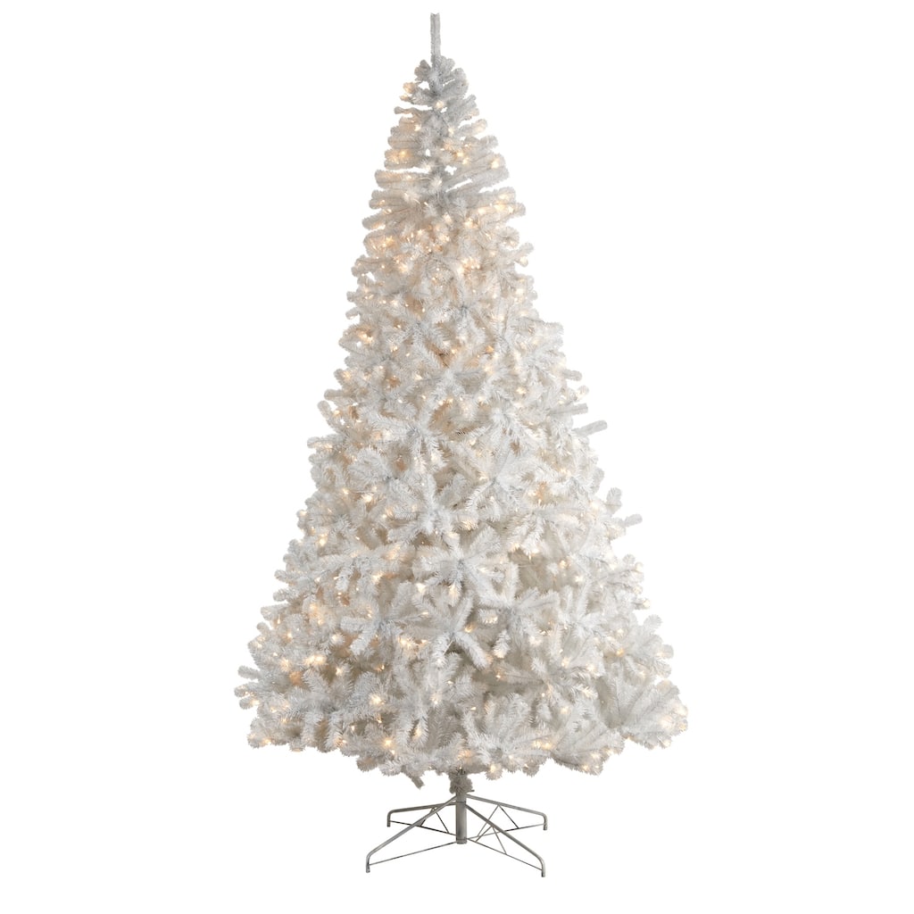 10ft. White Artificial Christmas Tree with 2200 Branches and 800 LED Lights - Towering Elegant Holiday X-Mas Tree