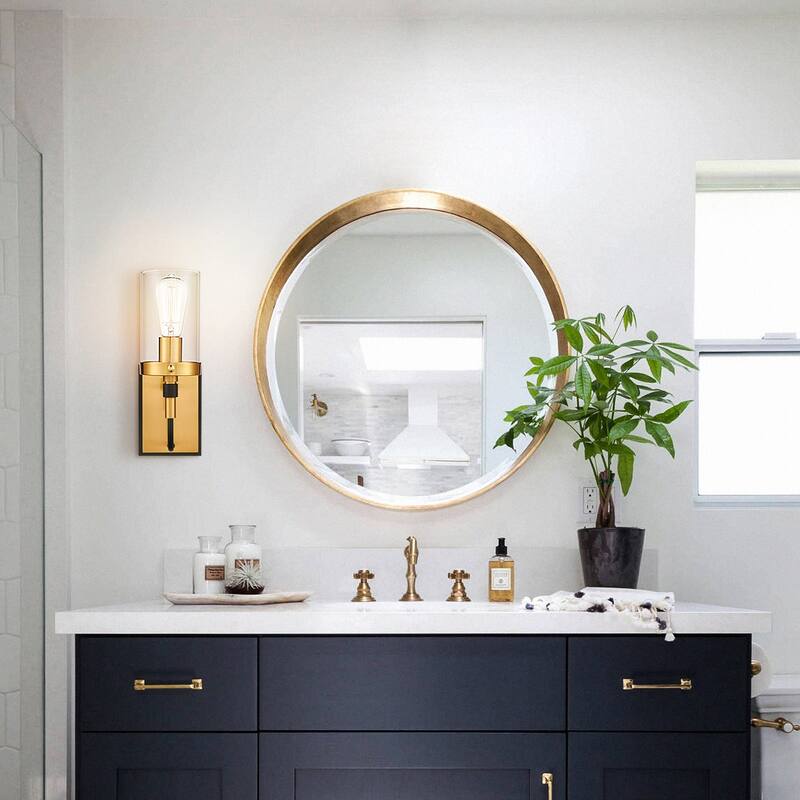 Light Society Emme 1-Light Vanity Light - Black/Brushed Brass