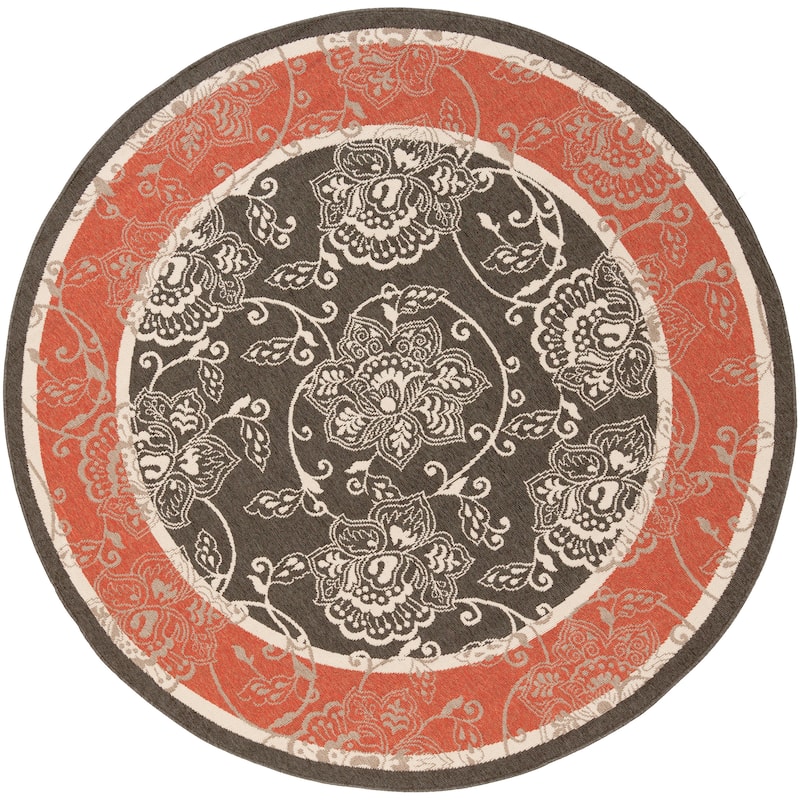 Janelle Indoor/Outdoor Transitional Floral Border Area Rug