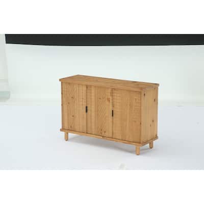 Solid Wood Buffet Cabinet with Storage for Kitchen and Entryway