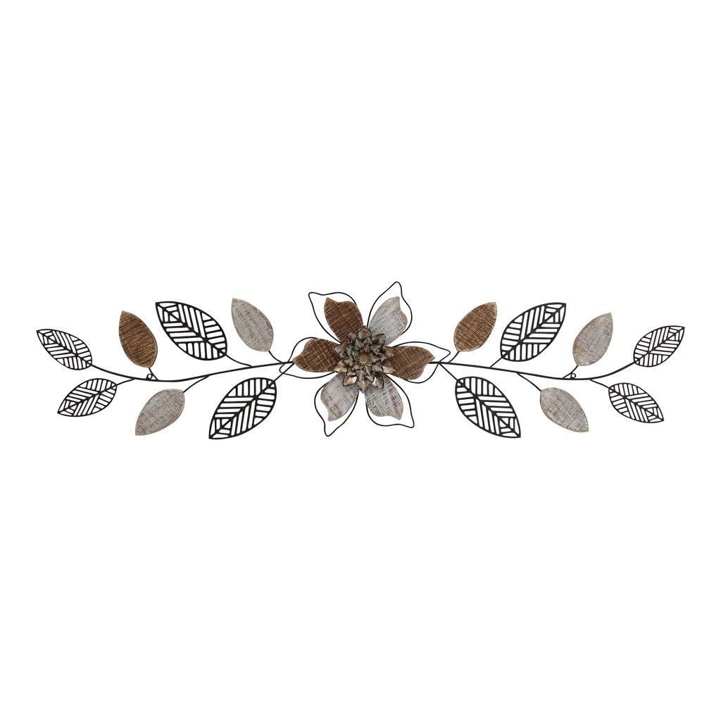 Stratton Home Decor Flower with Laser-cut Leaves Over Door Wall Decor