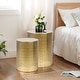 preview thumbnail 10 of 14, Adeco Set of 2 Round Nesting Side End Tables Set for Bedroom Gold