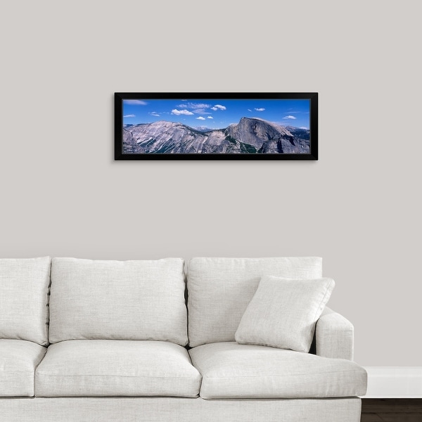 "View fr North Dome Half Dome Clouds Rest Yosemite National Park CA" Black Framed Print