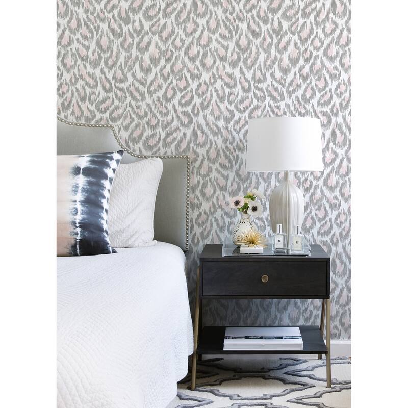 A-Street Prints Electra Blush Leopard Spot String Wallpaper