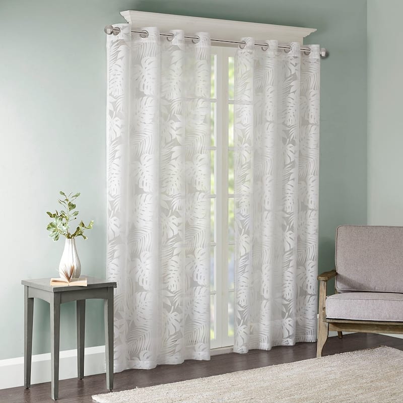 Palm Leaf Burnout Window Sheer 50x84"