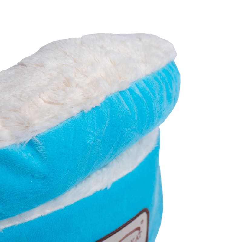 15" Soft Plush Round Dount Cat Beds, Dog Cuddler - 15"(L) x 15"(W) x 5"(H)