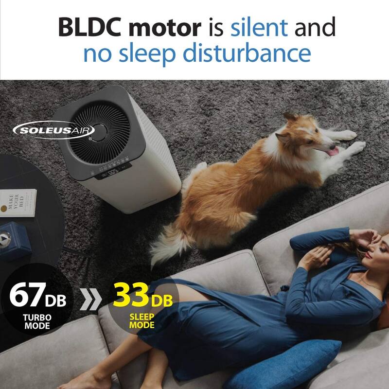 Soleus Air HEPA Whole Home Air Purifier with 6 Stage Filter and Laser Air Quality Indication