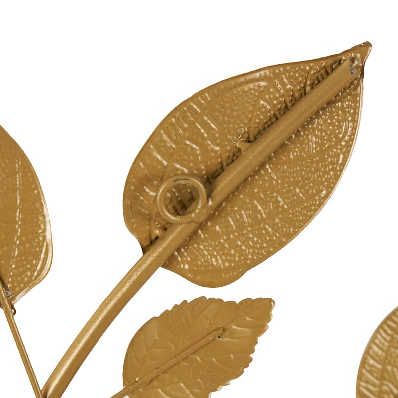 Gold Metal Large Metallic Leaf Home Wall Decor