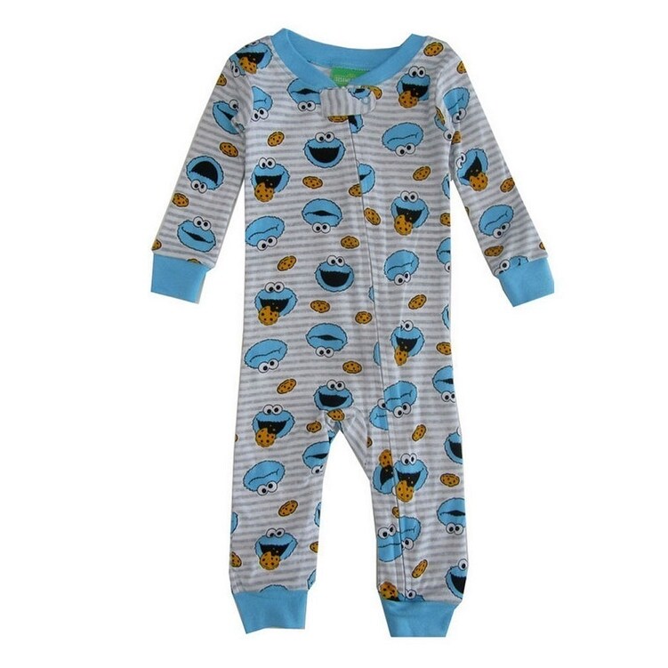 Shop Sesame Street Baby Boys Grey Cookie Monster Sleeper
