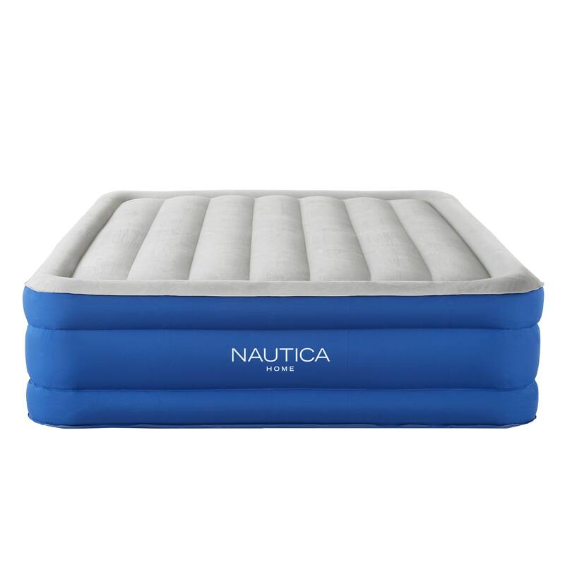 Nautica Home Plushaire Raised Air Mattress with Built-In Pump - Inflatable Guest Bed with Cooling Plush Top