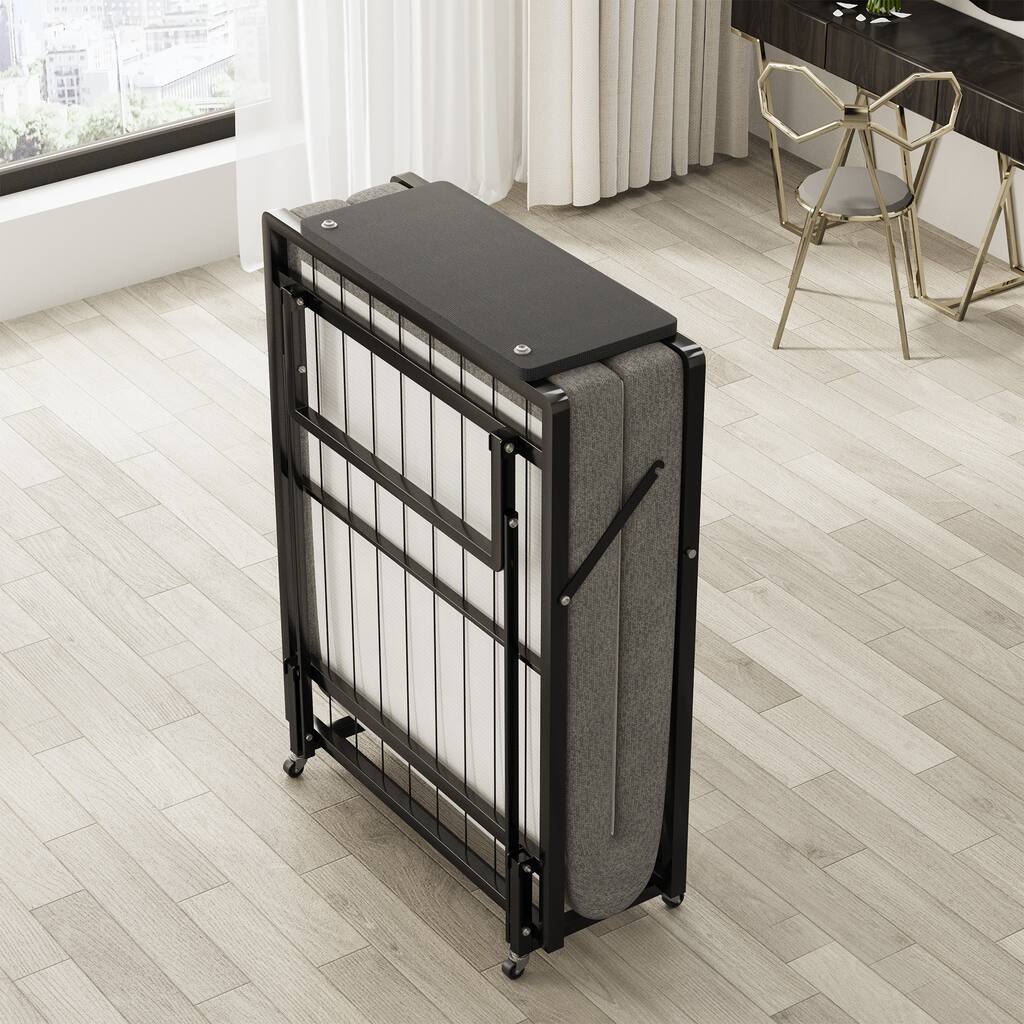 Twin Size Metal Folding Bed with Cushion