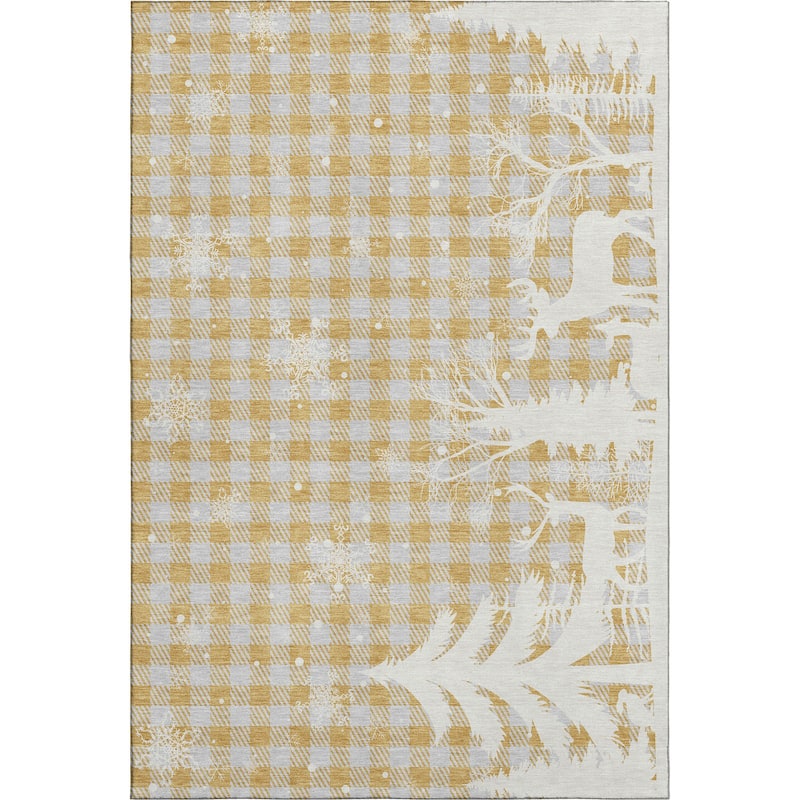 Premium Washable Super Soft Winter Reindeer Tree Mayfield Rug