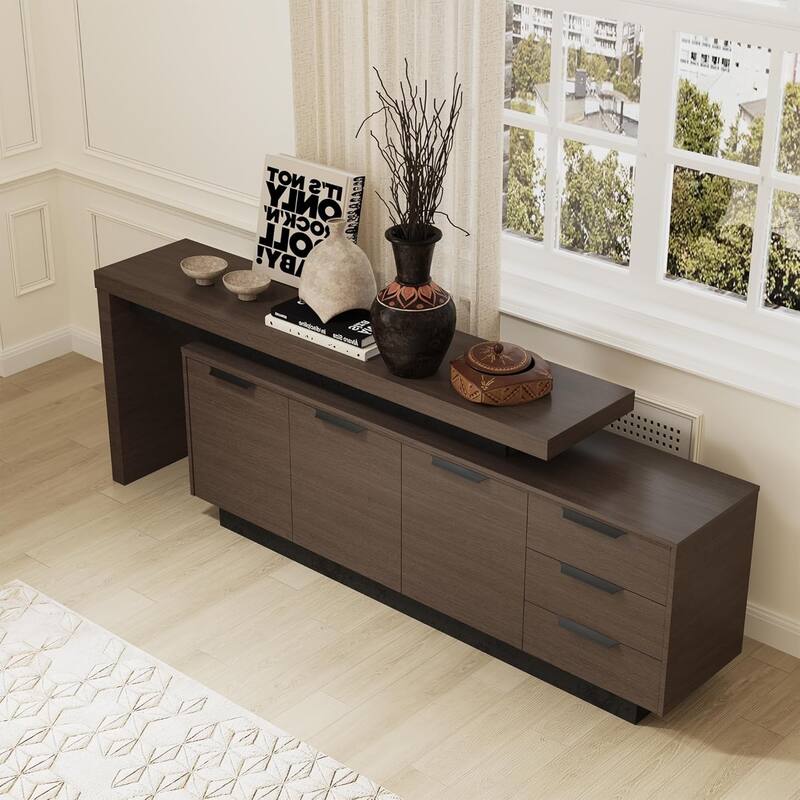 78.74inch Solid Wood File Cabinet with Doors Adjustable Shelves