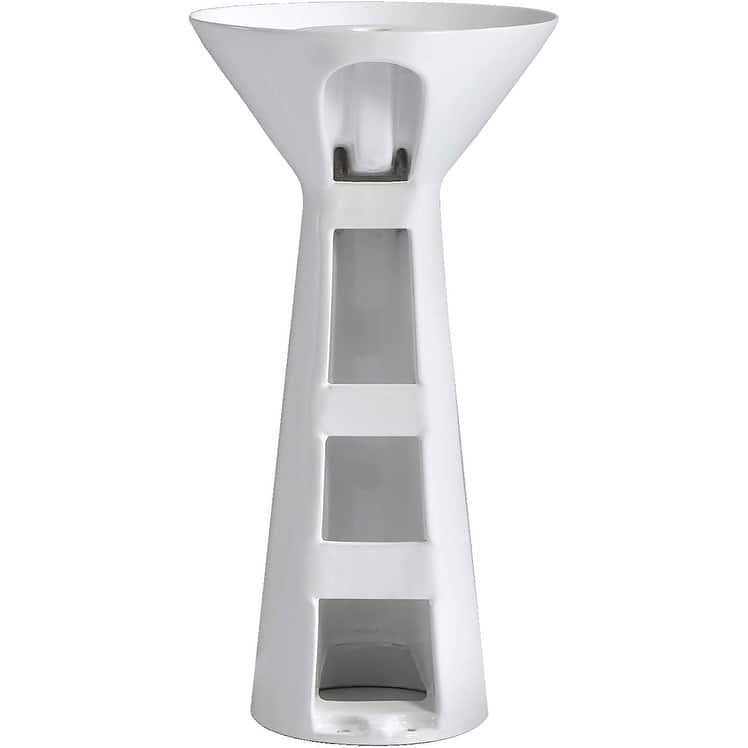 Fine Fixtures Pyramid Pedestal, Elegant One Piece Pedestal Sink, Center Faucet Hole, Vitreous China, White