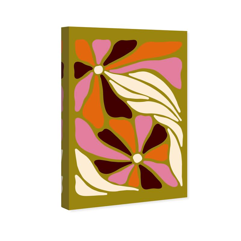 Wynwood Studio Canvas Floral and Botanical Pop Culture Floral Green and Army Green Modern & Contemporary Wall Art Canvas Print