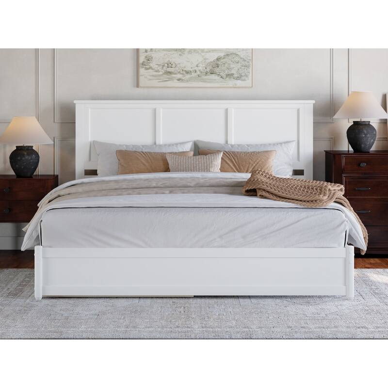 Felicity Platform Bed with Panel Footboard and Twin XL Trundle
