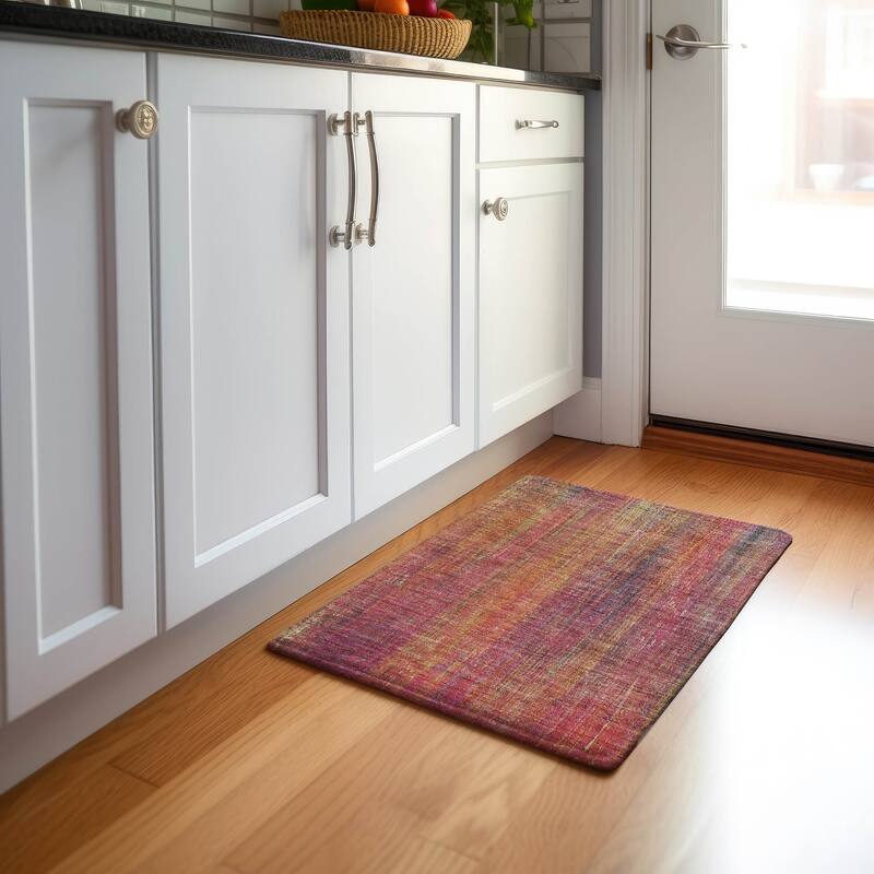 Premium Washable Super Soft Solid Abstract Mayfield Rug - Red - 1' 8" x 2' 6" - Rectangle