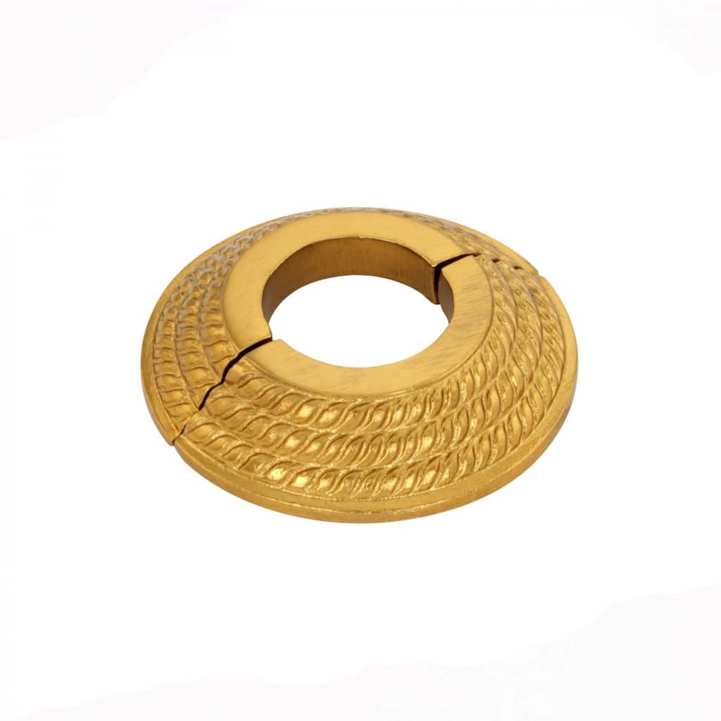 Brass Finish Aluminum Radiator Flange Triple Roped Style 1" (IPS) Pipe Flanges 1.38" ID - 3.13" OD Renovators Supply