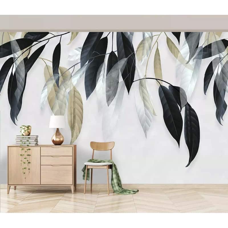 GK Wall Design Banana Dark Vintage Leaves Tropical Removable Wallpaper