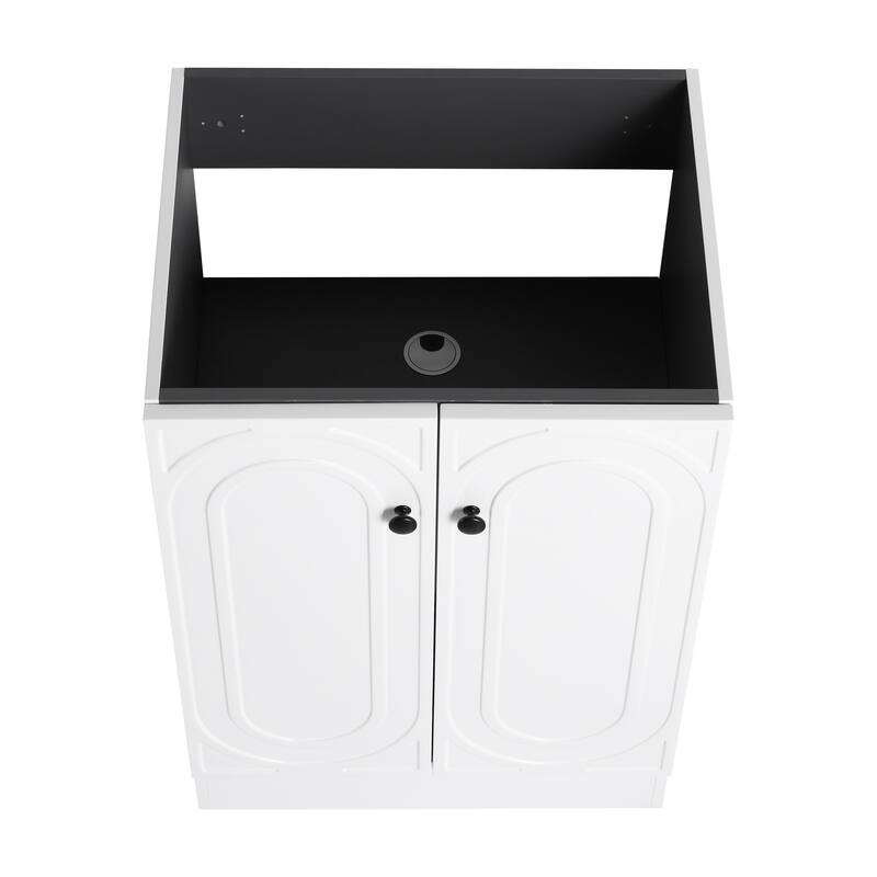 Modern 24 Inch Freestanding Bathroom Vanity Base without Sink, Storage Cabinet with Soft-Close Doors and Adjustable Shelves