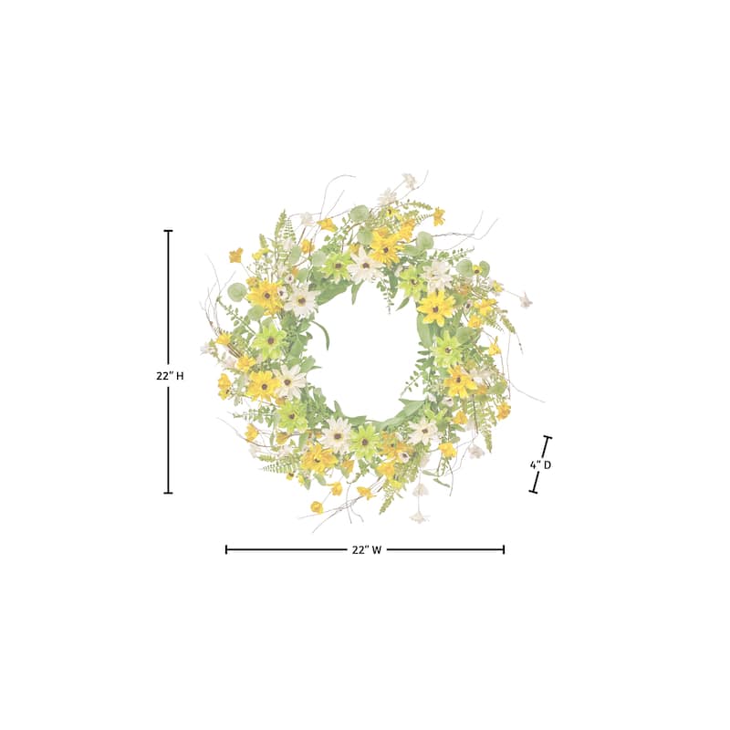 22" Summer Black Eyed Susan Wreath
