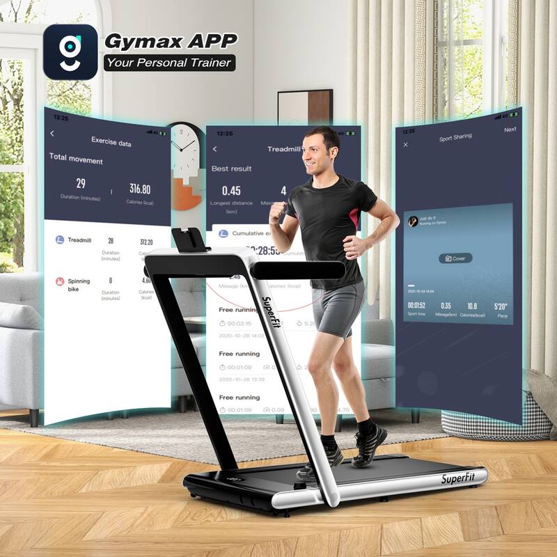 Gymax Motorized Treadmill Folding Under Desk Electric Treadmill - 49'' x 27'' x 42''