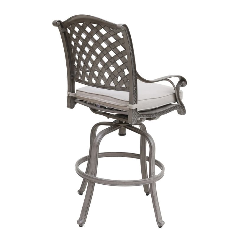 Ventura Cast Aluminum Bar Stool with Cushion (Set of 2)