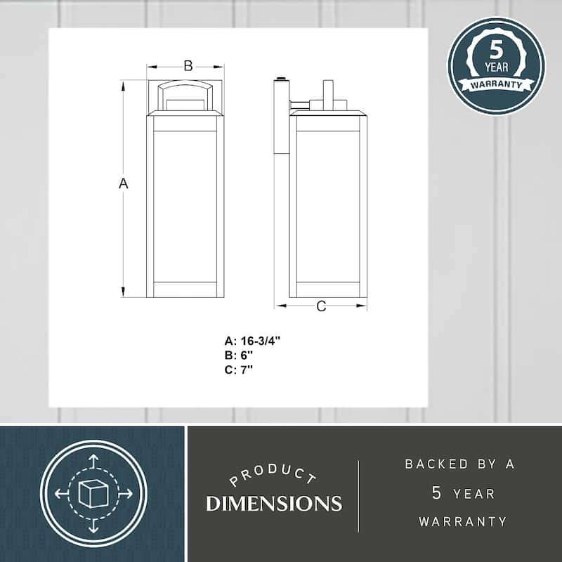 Kinzie 1-light Modern Dusk-to-Dawn Outdoor Wall Lantern