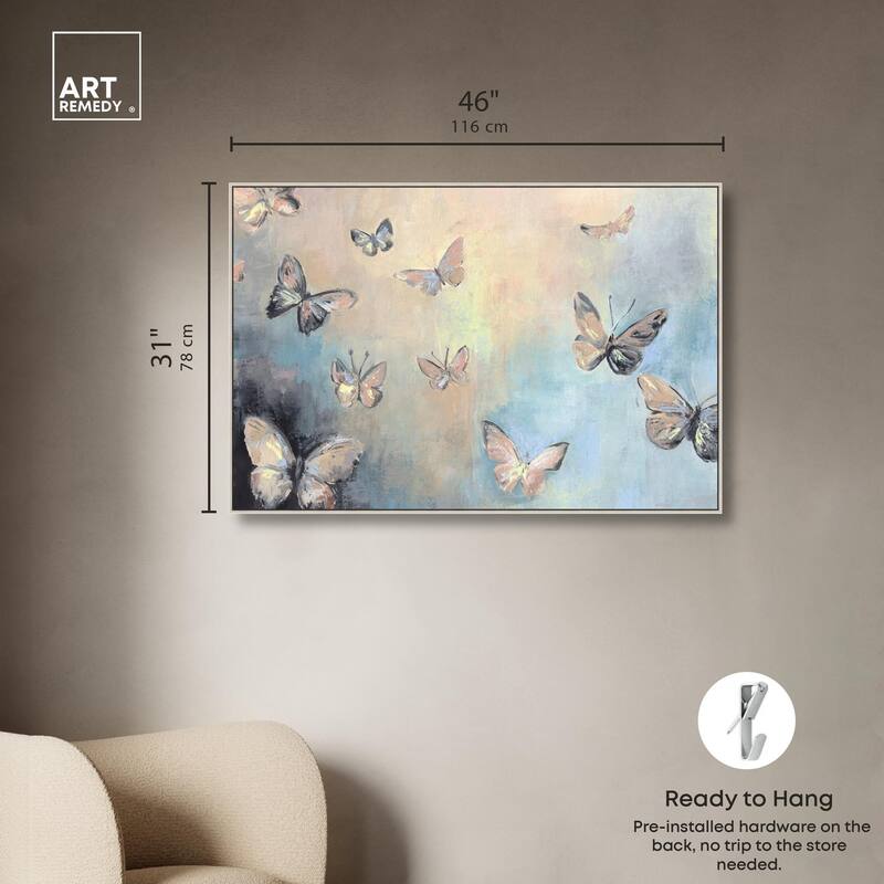 Textured Butterflies I Canvas by Art Remedy